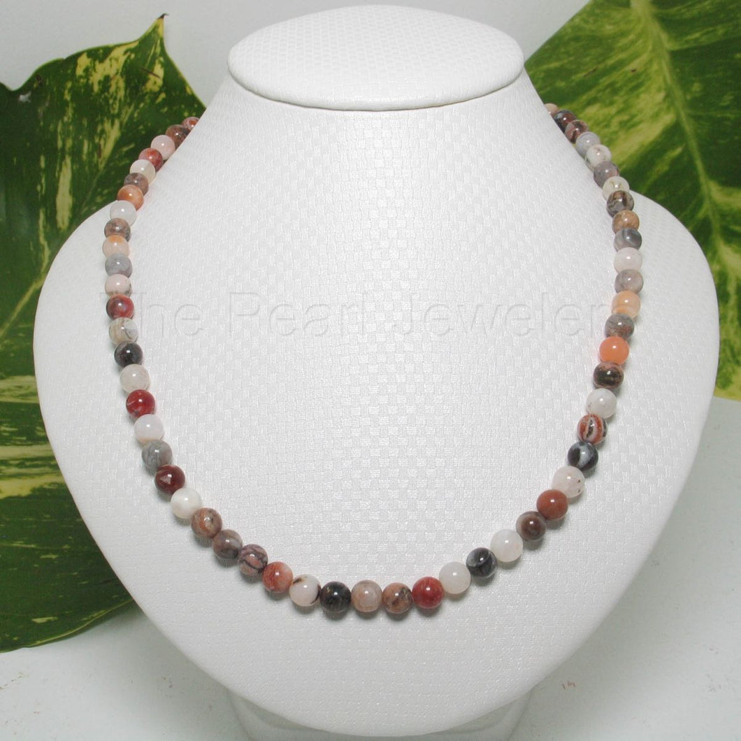 6mm Multi-Color Agate Necklace
