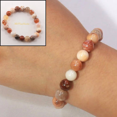 8mm Multi-Color Agate Beads Endless Bracelet