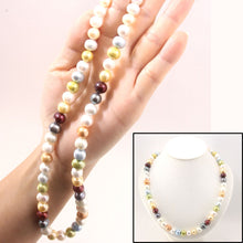 Load image into Gallery viewer, Multicolor Freshwater Pearl Strand Necklace with Alloy Gold-Plated Clasp