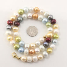 Load image into Gallery viewer, Multicolor Freshwater Pearl Strand Necklace with Alloy Gold-Plated Clasp