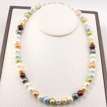 Load image into Gallery viewer, Multicolor Freshwater Pearl Strand Necklace with Alloy Gold-Plated Clasp