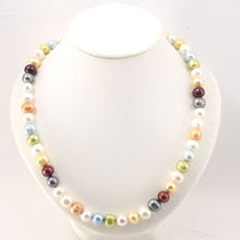 Load image into Gallery viewer, Multicolor Freshwater Pearl Strand Necklace with Alloy Gold-Plated Clasp