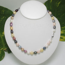 Load image into Gallery viewer, Multi-Color Freshwater Pearl Necklace – .925 Silver Clasp