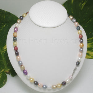 Multi-Color Freshwater Pearl Necklace – .925 Silver Clasp