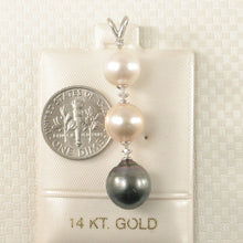 Load image into Gallery viewer, 14k White Gold Rabbit-Ear Bale &amp; Graduated Cultured Pearl Pendant