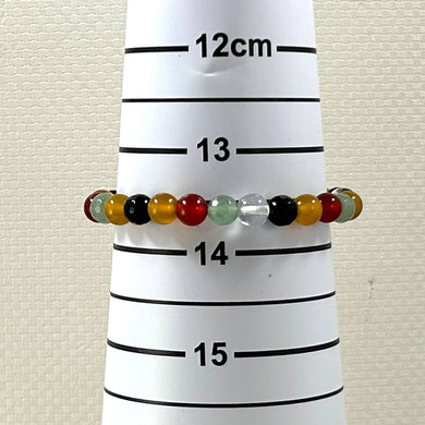 6mm Multicolor Agate Stretch Bracelet