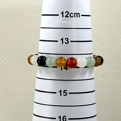 8mm Multicolor Agate Stretch Beaded Bracelet