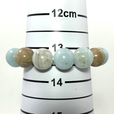 12mm Multicolor Aquamarine Beads Stretch Bracelet