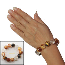 Load image into Gallery viewer, 16mm Multicolor Gemstone Engraving Golden Dragon Bracelet