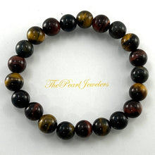 Load image into Gallery viewer, 8mm Multicolor Tiger Eye Gemstone Stretch Bracelet
