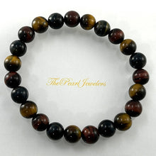 Load image into Gallery viewer, 8mm Multicolor Tiger Eye Gemstone Stretch Bracelet