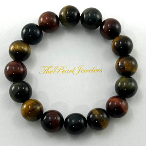 10mm Multicolor Tiger Eye Gemstone Stretch Bracelet