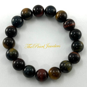 10mm Multicolor Tiger Eye Gemstone Stretch Bracelet