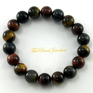 10mm Multicolor Tiger Eye Gemstone Stretch Bracelet