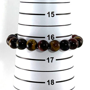 10mm Multicolor Tiger Eye Gemstone Stretch Bracelet