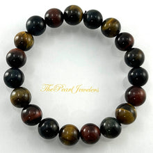 Load image into Gallery viewer, 10mm Multicolor Tiger Eye Gemstone Stretch Bracelet
