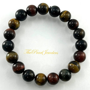 10mm Multicolor Tiger Eye Gemstone Stretch Bracelet