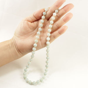 Natural Celadon Green Jade & 14k Yellow Gold Beads Necklace