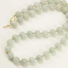 Load image into Gallery viewer, Natural Celadon Green Jade &amp; 14k Yellow Gold Beads Necklace