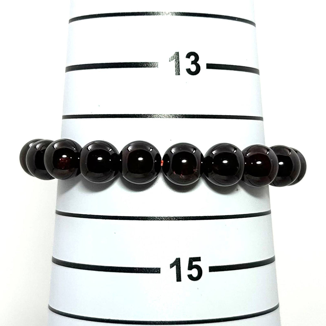 8.5mm Garnet Gemstone Beads Stretchy Bracelet