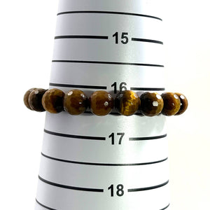 10mm Faceted Golden Tiger Eye Beads Stretchy Bracelet