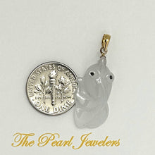 Load image into Gallery viewer, Natural Jadeite 14k Yellow Gold Bale Hand-Carved Goldfish Pendant Necklace