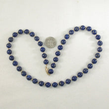 Load image into Gallery viewer, 8mm Lapis Lazuli &amp; 14k Gold Beads Necklace with Filigree Clasp