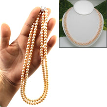 Load image into Gallery viewer, Double Strand Natural Pink Pearl Necklace with .925 Silver Clasp (18&quot;)