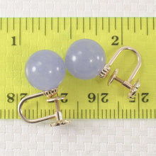 Load image into Gallery viewer, 14K Yellow Gold Non-Pierced French Screw Back Lavender Jade Earrings