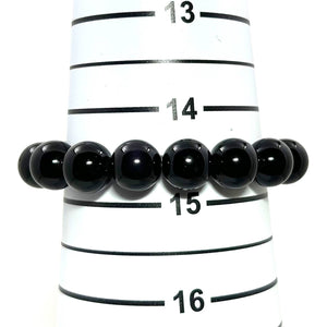 10mm Black Obsidian Gemstone Stretch Bracelet