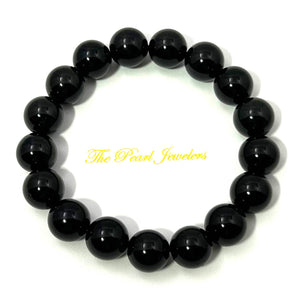 10mm Black Obsidian Gemstone Stretch Bracelet