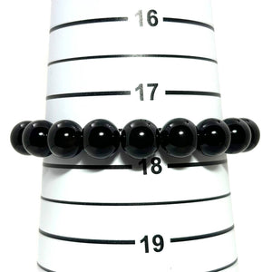 10mm Black Obsidian Gemstone Stretch Bracelet