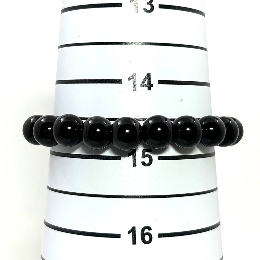 8mm Black Obsidian Gemstone Stretch Bracelet
