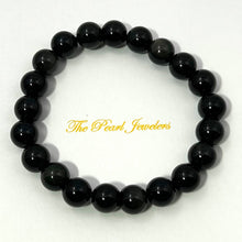 Load image into Gallery viewer, 8mm Black Obsidian Gemstone Stretch Bracelet