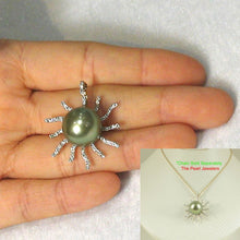 Load image into Gallery viewer, 14k Yellow Gold &amp; 42-Diamond Tahitian Ocean Sun Ray Pendant