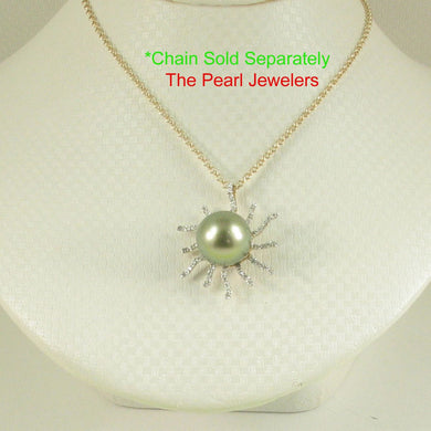 14k Yellow Gold & 42-Diamond Tahitian Ocean Sun Ray Pendant