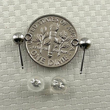 Load image into Gallery viewer, P1504W-1602-14K-White-Gold-4mm-Ball-Stud-Earrings-Finding-Perfect-For-DIY