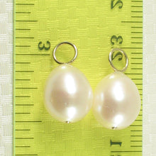 Load image into Gallery viewer, Pair of 9.5-10mm White Pearl; 14K Yellow Gold 5mm Eye Pin for Hoop Earrings