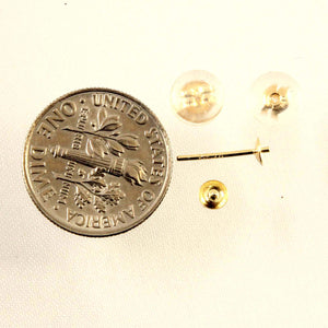 Pair of 14K Solid Yellow Gold Post & Backing for Stud Earrings