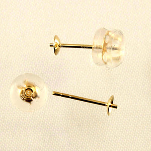 Pair of 14K Solid Yellow Gold Post & Backing for Stud Earrings