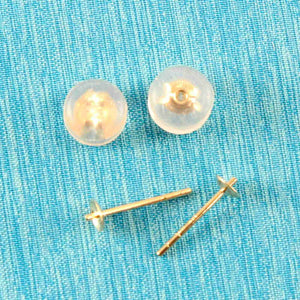 Pair of 14K Solid Yellow Gold Post & Backing for Stud Earrings