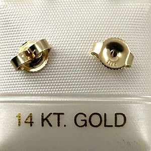 Pair of 14K Solid Yellow Gold 6.3mm Ear Backs for Stud Earrings