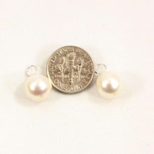 Load image into Gallery viewer, Pair of 9.5-10mm White Pearl; 14K White Gold 5mm Eye Pin for Hoop Earrings