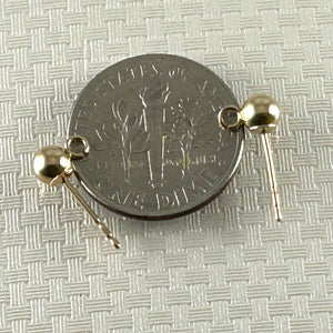 P1566-14K-Yellow-Gold-4mm-Ball-Stud-Earrings-Finding-Perfect-For-DIY