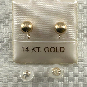 P1591-1602-14K-Yellow-Gold-5mm-Ball-Stud-Earrings-Finding-Perfect-For-DIY