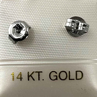 Pair of 14K Solid White Gold 5.8mm Ear Backs for Stud Earrings