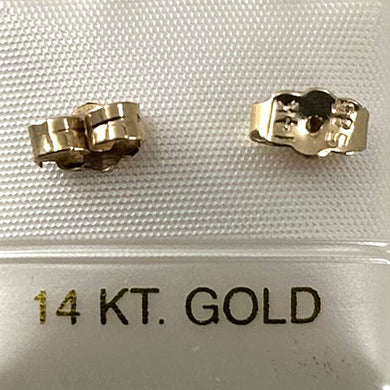 Pair of 14K Solid Yellow Gold 7mm Ear Backs for Stud Earrings