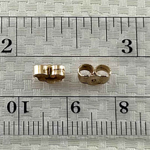 Pair of 14K Solid Yellow Gold 7mm Ear Backs for Stud Earrings