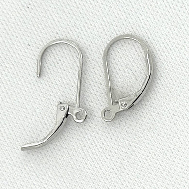 Pair of Rhodium Over Sterling Silver .925 Plain Leverback Findings