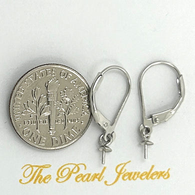 PS012 PAIR RHODIUM OVER SILVER .925 LEVERBACK W/EYE-PIN 3MM CUP FINDING EARRINGS